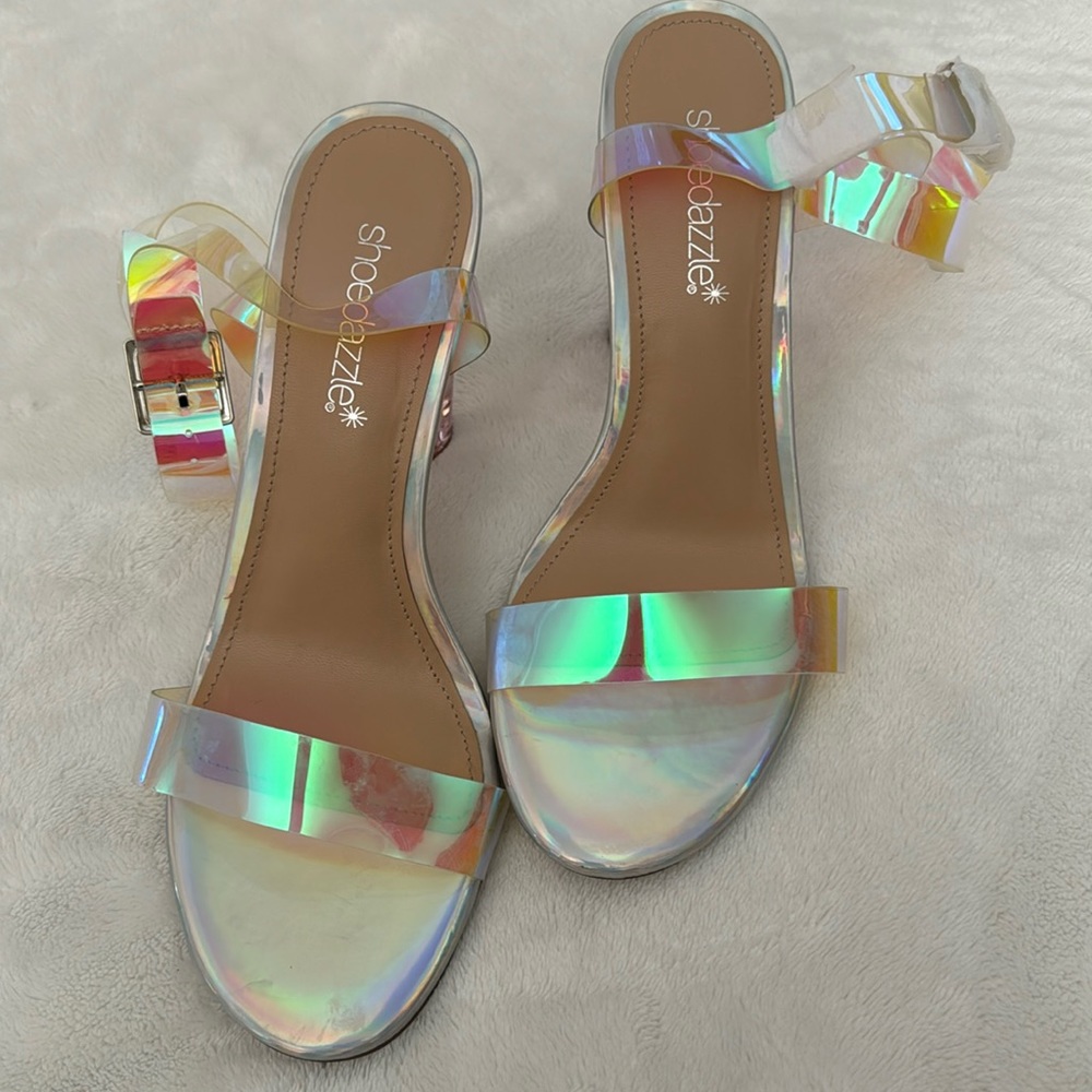 Beautiful iridescent sandals, never worn